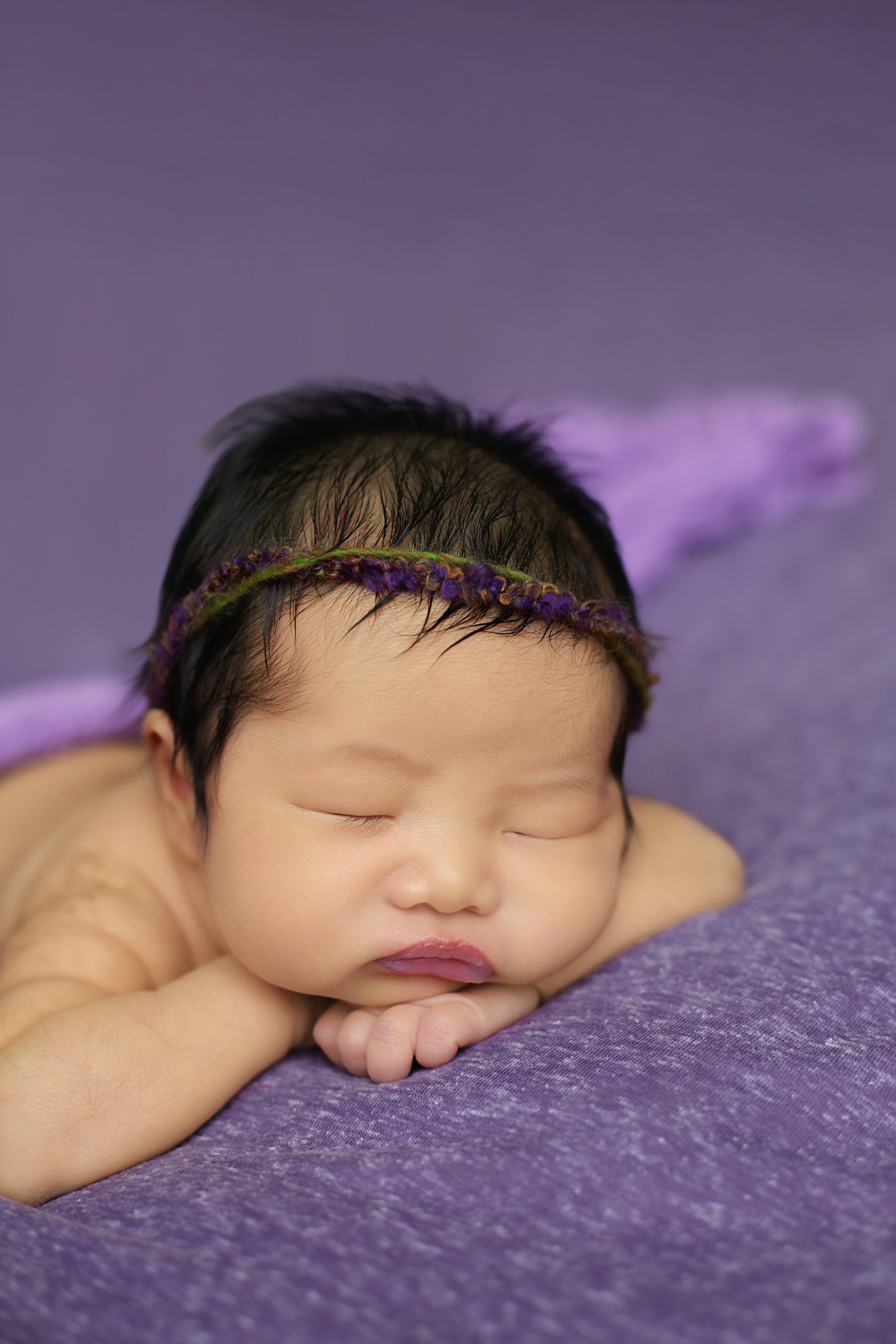 Zheng Newborn (41) Annapolis Newborn Photographer baby girl in purple