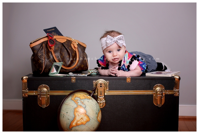 Baby photography travel themed 