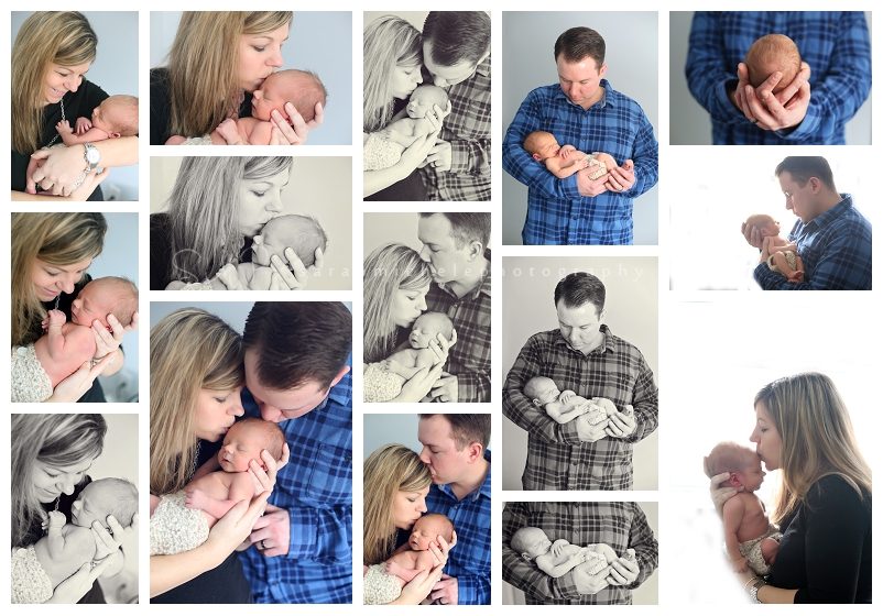 newborn baby boy with mother and father portraits