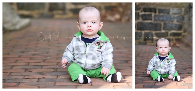 Annapolis Maryland Family Photographer 6 month Baby boy wearing carters 
