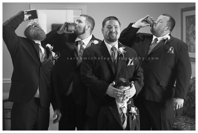 Maryland wedding photographer groomsmen funny pose