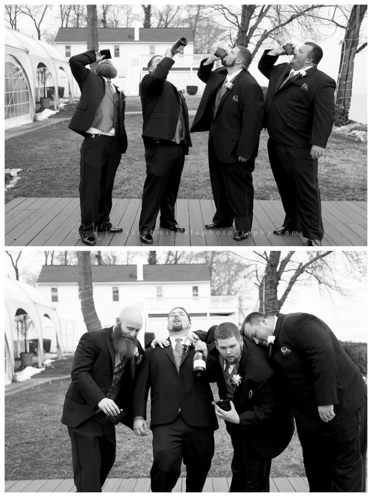 Maryland wedding photographer groomsmen with flask