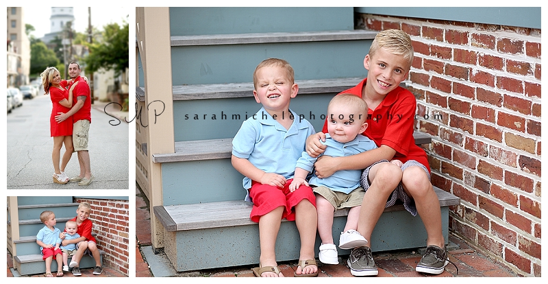 Annapolis Family Photographer boys on step