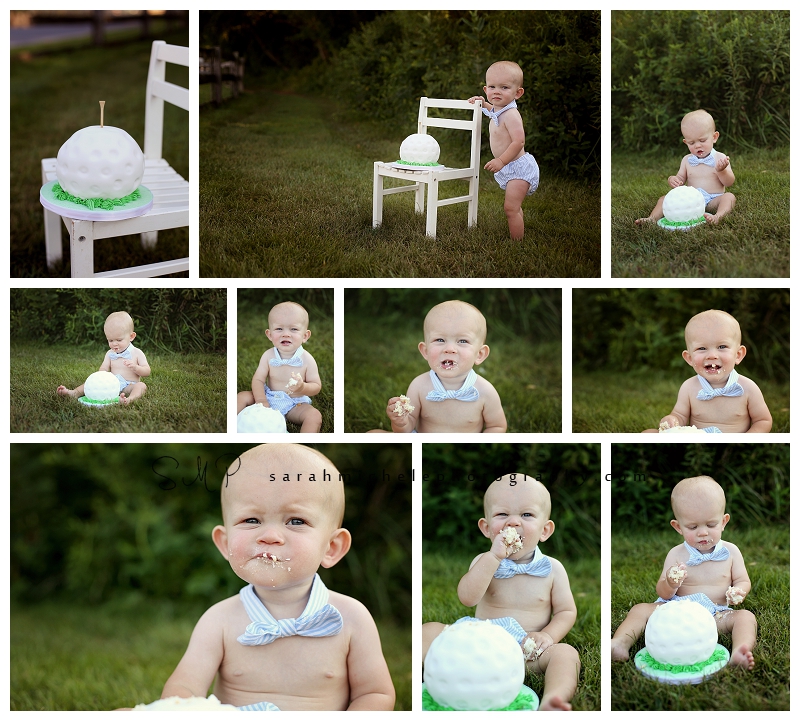 Annapolis Family Photographer | Golf themed cake smash 