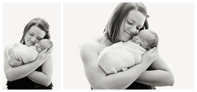 Annapolis Newborn Photographer black and white mother and child portraits 