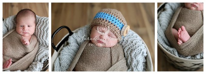 Annapolis Newborn Photographer baby boy featuring blue hat 